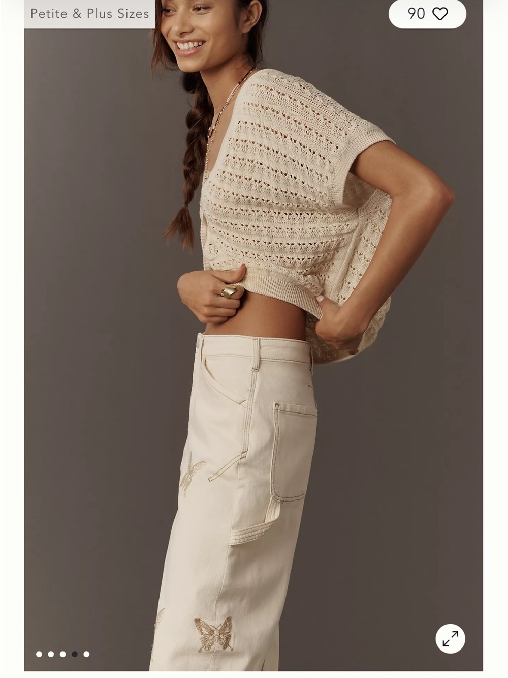 Pilcro By Anthropologie:”Kayden”High Rise Cropped Butterfly Jeans/NWOT - Picture 5 of 13